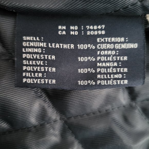 Dockers Men’s XXL Classic 100% Genuine Black Leather Zip Front Collar Jacket EUC - Picture 9 of 11